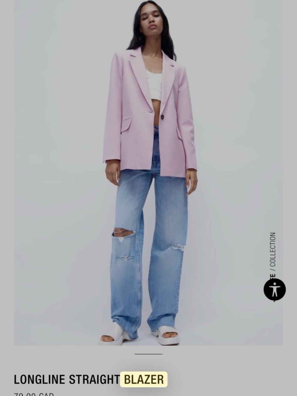 ZARA pink Single-Button Blazer S NWT